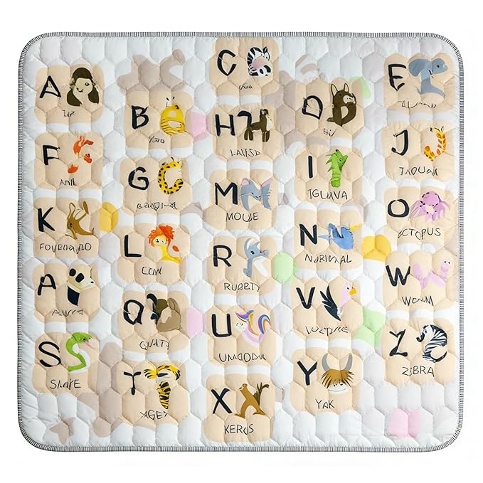 ENVTEK Baby Play Mat for Floor Playpen - 50" X 50" Playpen Mat,Thick One-Piece Crawling, Odorless Floor Mat, Non-Slip Cushioned Baby Playmat for Infants,Babies,Toddlers. Foldable and Machine Washable