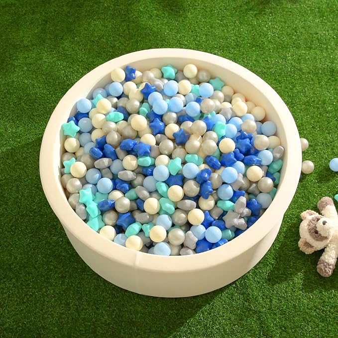 TRENDPLAY Star Ball Pit Balls 50 100 200 500 for Toddlers - Ball Pit Ball Shapes for Boys Girls Fun, Birthday Party, Christmas Decoration