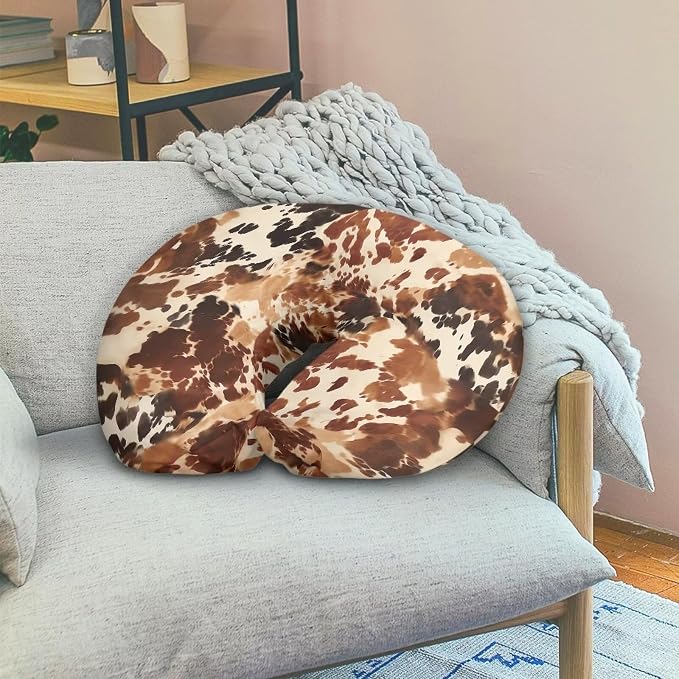 Brown Cow Hide Print Baby Nursing Pillow Slipcover Cover with Hidden Zipper Soft Skin-Friendly Baby Nursing Pillowcase Easy to Put On & Take Off Breastfeeding Pillow Covers