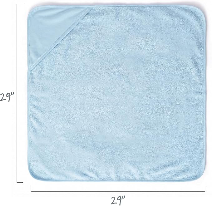 Butterblu Harper - 100% Organic Cotton Hooded Towels in Soft and Absorbent Baby Terry, 3-Pack, Blue, One Size