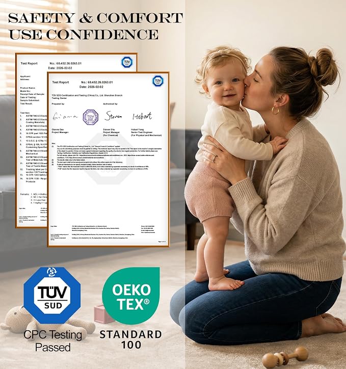 AEOCOO Baby Play Mat for Floor Cushion, 59x71x1.3" Thick Memory Foam Tummy Time Mat, CloudSoft Velvet Non slip, Toddlers Baby Kids Extra Large Nursery Rug for Crawling, Living Room, Beige