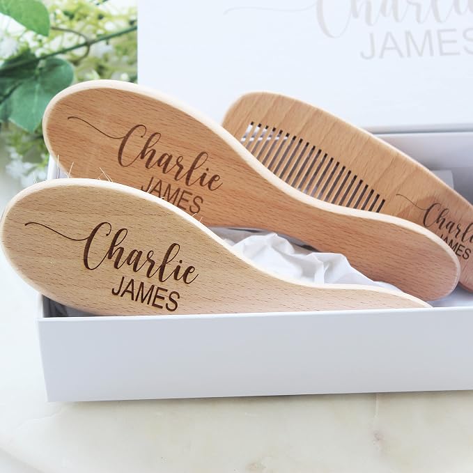 Baby Hair Brush | Personalized Baby Gifts | Wooden Brush | Cradle Cap | Boy Gifts | Girl Gifts