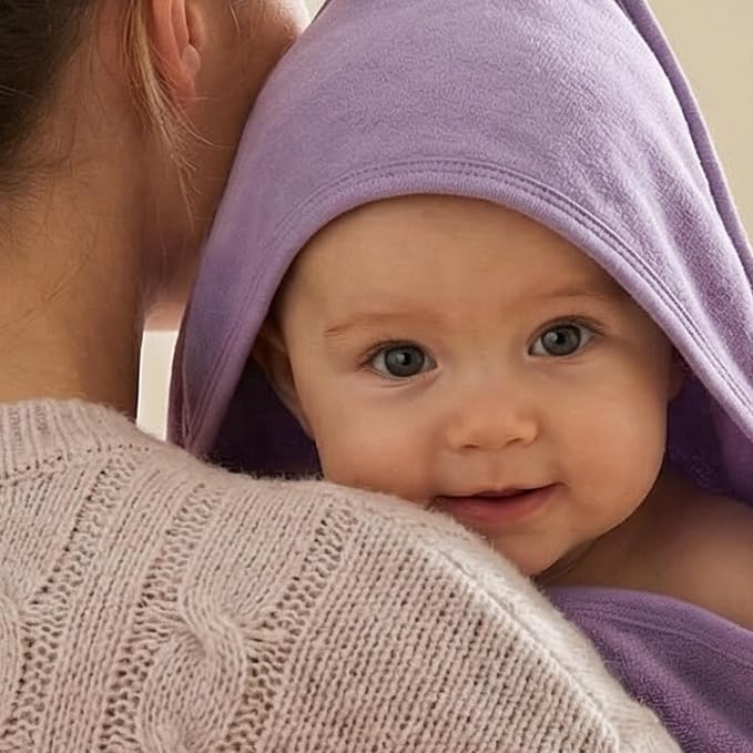 Butterblu Harper - 100% Organic Cotton Hooded Towels in Soft and Absorbent Baby Terry, 3-Pack, Pink, One Size