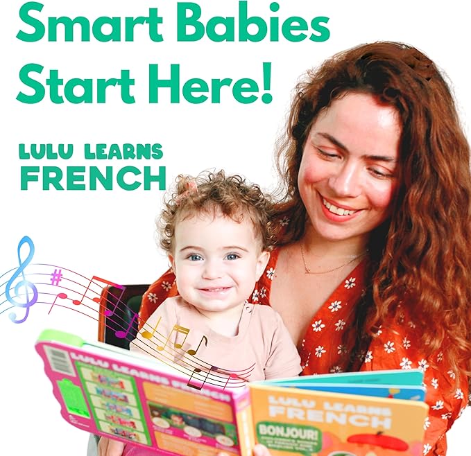 Vol. 1 ??Interactive Sound Board Book for Toddlers 1-3, Bilingual English & French Songs & Music, Talking Musical Learning Toy and Gift for Babies & Kids