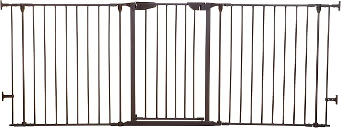 Dreambaby Newport Adapta Baby Gate - Use at Top or Bottom of Stairs - for Straight, Angled or Irregular Shaped Openings (Brown)