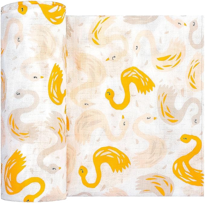 Stork Muslin Swaddle Blankets, Baby Swaddle Wrap for Baby Boys and Girls, 2-Pack Breathable and Skin-Friendly Baby Receiving Blankets, Baby Essentials, Registry & Gift, 40 x 40 inches Stars/Birds