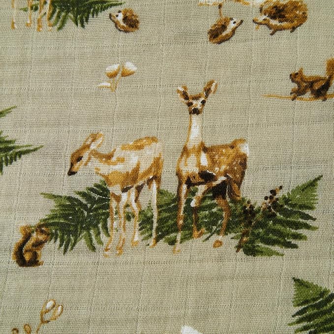 Milkbarn Baby Swaddle Blanket - Soft & Gentle 100% GOTS-Certified Organic Cotton - Nursery Swaddling Blankets for Boys and Girls, Forest Party