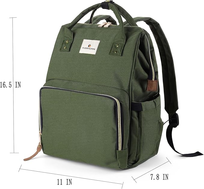 Ramhorn Diaper Bag Backpack for Women, Travel Backpacks with Insulated Bottle Pocket, Stroller Straps and Changing Mat