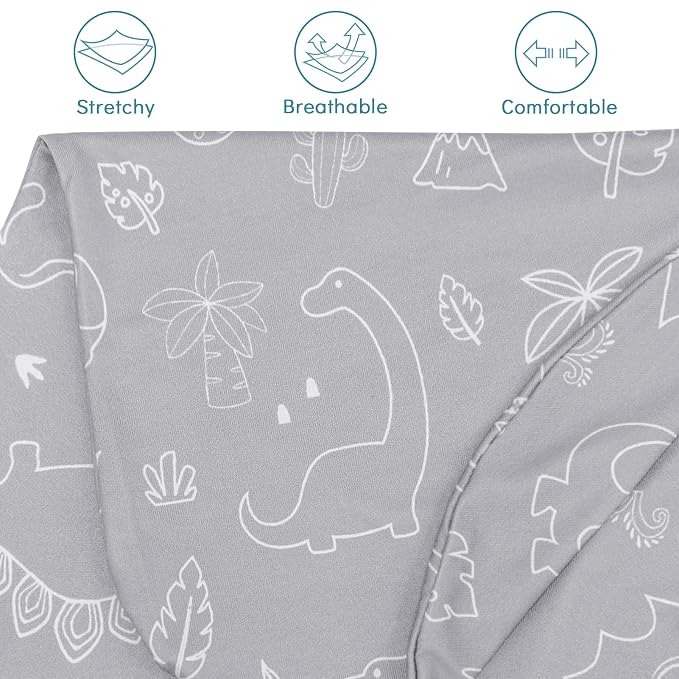 DILIMI Nursing Pillow Cover for Baby Boy and Girl, Ultra Soft Comfortable Stretchy Removable Slipcover for Newborn Breastfeeding Pillows, Dinosaur
