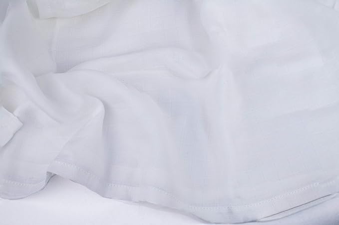Organic Cotton White Swaddle Blankets - 4 Piece Set of Organic Gauze Muslin Swaddle Blankets - Breathable and Multi-Purpose Cotton Blanket for Newborn and Infants - 47"x47" (White - 4 Swaddles)