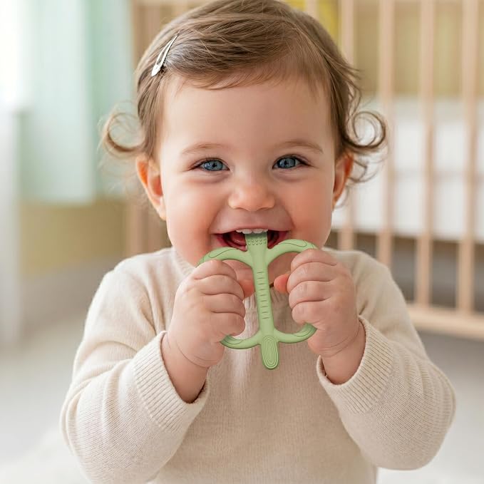 4 Pack Baby Teether Set with Freezer-Safe Storage Bag – 4 Softness Levels & Multi-Textured Silicone Teething Toys for Babies 0-18 Months, Food-Grade Teething Rings for Every Stage