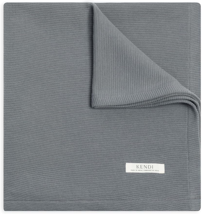 Colored Organics Kendi Baby Organic Cotton Swaddle - Infant Receiving Blanket - Agave Waffle