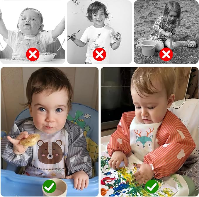 Silicone Baby Feeding Set, 14 Pcs Baby Led Weaning Supplies, Baby Spoons & Forks Suction Bowl Divided Plate Bib Cup, First Stage Solid Food Eating Utensils - 6+ Months (Beige)