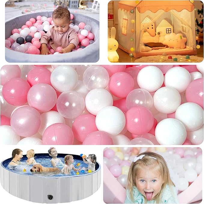 200/500/1000/2000 Count Soft Plastic Ball Pits Balls Colorful Play Pits Balls for Pet Dogs Ball Pits 2.2" Large Phthalate Free Bpa Free Balls for Toddlers 1-3 Baby Kids