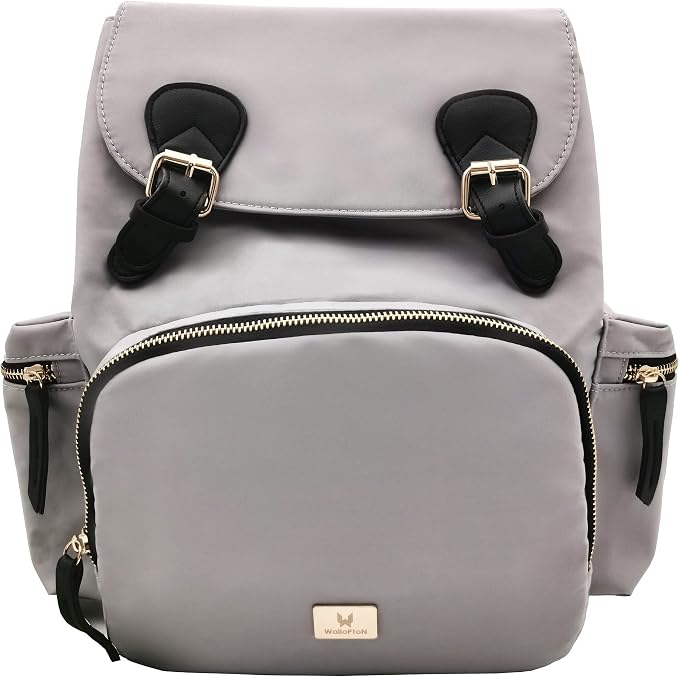 Diaper Bag Backpack - Multi Function Backpack with Stroller Strap - Stylish Lightweight Large Capacity & Water Resistance - Baby Bag for girls & boys (Grey)