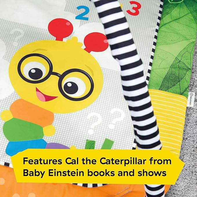 Baby Einstein Cal?™s Curiosity Center Foldaway Play Gym, Educational Activity Gym, with Music & 5 Multisensory Toys; Ages 0 Months and up