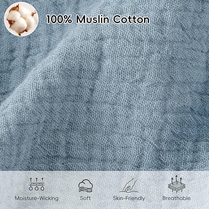 david's kids Muslin Cotton Baby Sleep Sack 6-12 Months, 2 Pack 100% Cotton Sleeping Bag for Summer, TOG 0.5 Baby Wearable Blankets with 2-Way Zipper, Soft Sleep Sacks for Newborn Infant, Whale