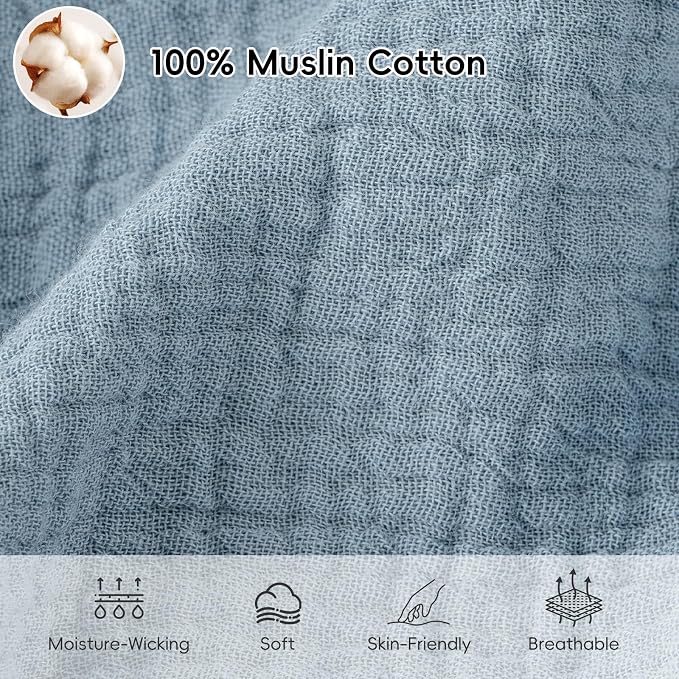 david's kids Muslin Cotton Baby Sleep Sack 18-24 Months, 2 Pack 100% Cotton Sleeping Bag for Summer, TOG 0.5 Baby Wearable Blankets with 2-Way Zipper, Soft Sleep Sacks for Newborn Infant, Whale