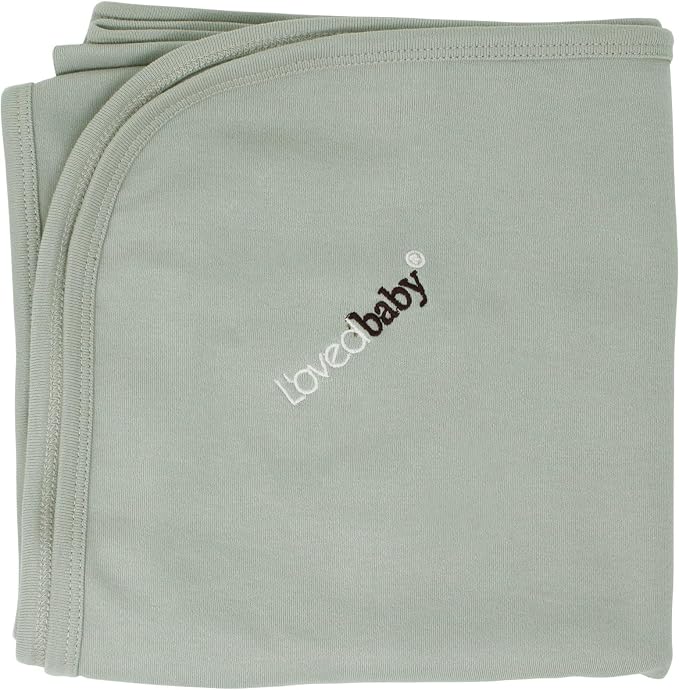 L'ovedbaby Unisex Baby Organic Cotton Swaddle Blanket, GOTS Certified, 37" x 37" Super Soft & Hypoallergenic