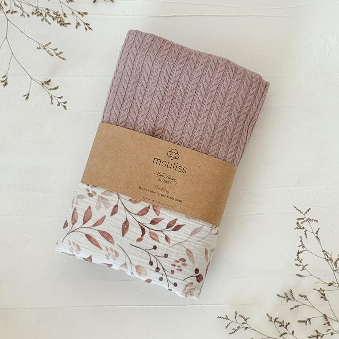 Mouliss Personalized Baby Blanket with Name ??Handmade 100% Organic Cotton Newborn Gift | Custom Knit Blanket for Boys, Girls, Kids & Baby Showers