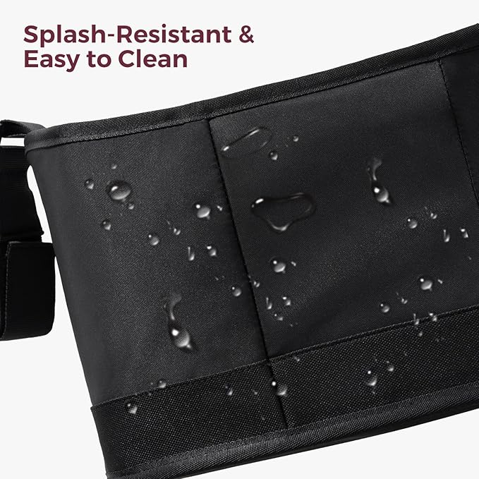 Momcozy Universal Stroller Organizer | Minimalist Caddy with 2 Insulated Bottle Holder | Silicone Anti-Slip Straps | Detachable Mini Pouch | Durable Dense-Weave, Fits for UPPAbaby/Doona & More