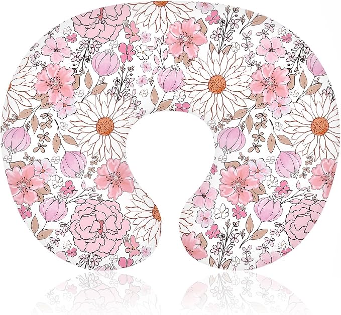 Boyoung Stretchy Nursing Pillow Covers Ultra Soft Slipcovers for Breastfeeding for Baby Girls Boys, Feeding Pillow Cover Fits Standard Infant Support Pillows Positioners Nursing Pillow Case