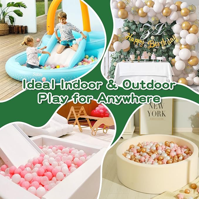 TRENDPLAY Star Ball Pit Balls 50 100 200 500 for Toddlers - Ball Pit Ball Shapes for Boys Girls Fun, Birthday Party, Christmas Decoration