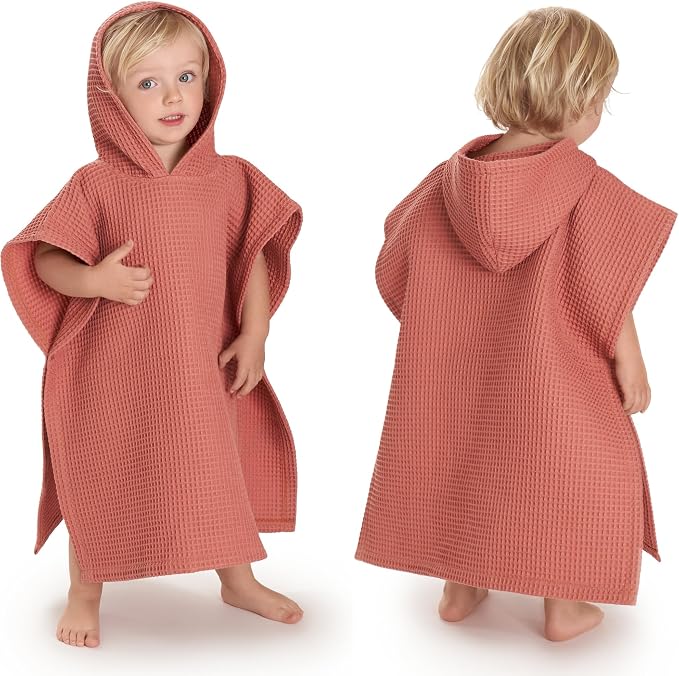 ZICOTO Soft Hooded Beach Towel for Kids - Cute Towel for Babies and Toddler Made of Waffle Cotton - Perfect Lightweight and Absorbent for Bath, Beach, Pool