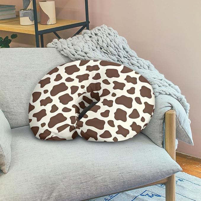 Cow Nursing Pillow and Positioner Detachable Original Breastfeeding Newborn Nursing Pillow Case U-Shaped Head Support Protector Cushion Essentials with Hidden Zipper