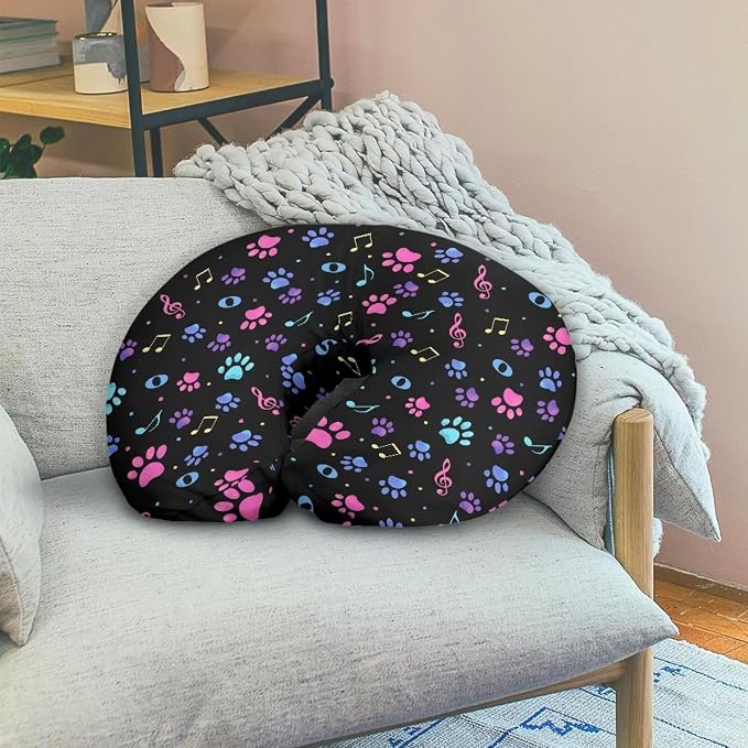 Dog Paw Music Notes Cookie Nursing Pillow Detachable Newborn Original Breastfeeding Slipcover Case Removable Head Support Protector Cushion Essential Easy to Use