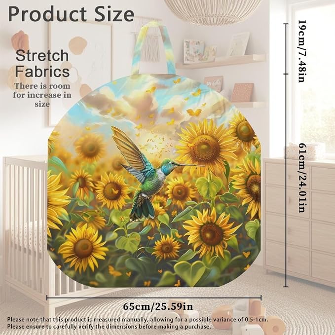 Sunflower Hummingbird Nursing Pillow Cover for Breastfeeding Pillows Breastfeeding Pillow Slipcovers for Baby Boys & Girls Ultra Soft Infant Nursing Pillowcase for Newborn