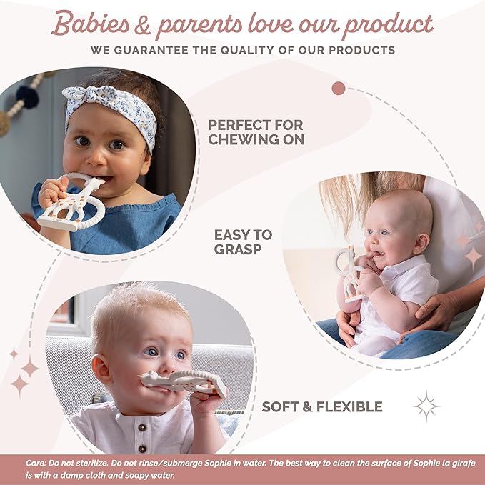 Sophie la girafe Teething Ring | Made from Natural Rubber | Designed for Teething Babies | Awaken All 5 Senses | Easy to Clean