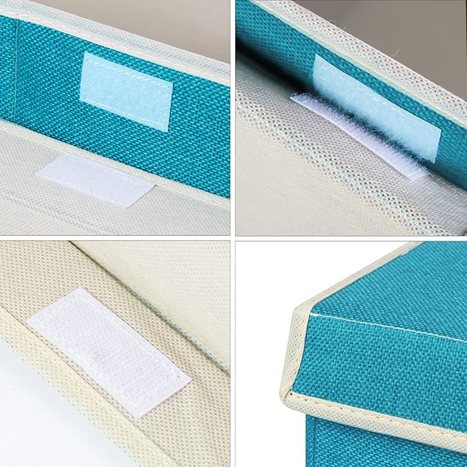 popoly Large Toy Box Chest Storage with Flip-Top Lid, Collapsible Toy Bin Storage Organizer for Boys, Kids, Girls, Toys, Playroom Organizers, 25"x13" x16"(Linen Teal)