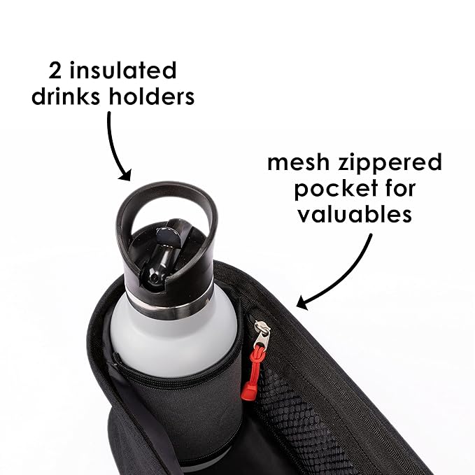 Diono Buggy Buddy Universal Stroller Organizer with Cup Holders, Secure Attachment, Zippered Pockets, Safe & Secure, Black (Pack of 3)