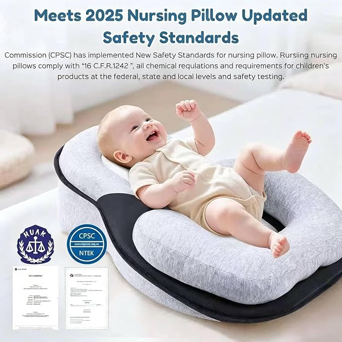 Baby Feeding Pillow for Infant Support Cushion Lounger Reflux Pillow, Bottle Feeding Wedge Pillow for Newborn