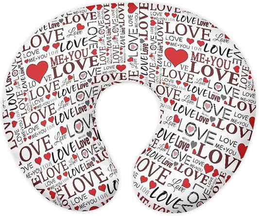 Soft and Comfy Nursing Pillow Cover for Boys and Girls,Reversible Nursing Pillow Cover: Dual-Sided Comfort for Breastfeeding and Bottle Feeding Novelty Heart Pattern(Cover Only)