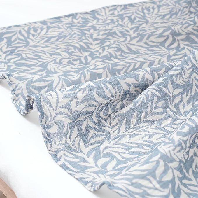 Happy Flute 4Set Muslin Swaddle Blankets??œUltra Soft Baby Blanket for Newborns,Receiving Blankets for Baby Girls & Boys??œBaby Essentials 0-3 Years,40x40inches (Leaf)
