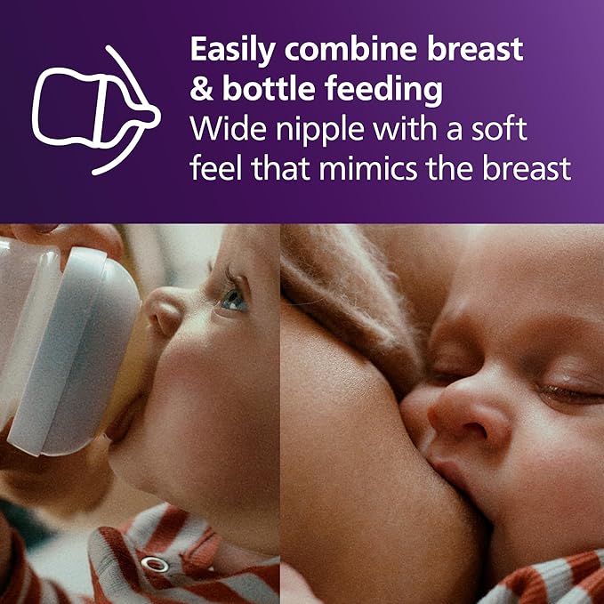 Philips Avent Natural Baby Bottles with Natural Response Nipples (Slow Flow,Flow 2),4oz,SCY900/04,4 Count (Pack of 6)