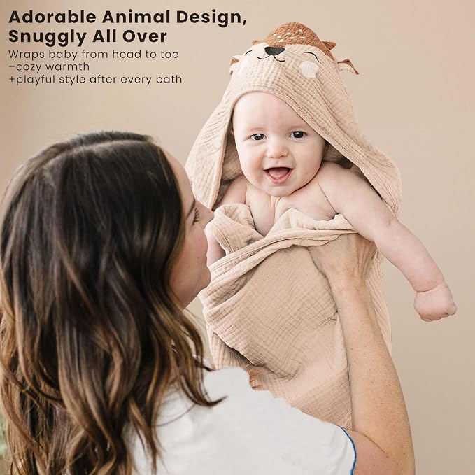 Konssy Muslin Hooded Baby Towels