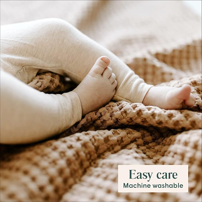 Simka Rose Waffle Baby Blanket Cotton Soft Breathable Swaddle Blanket for Nursery, Stroller & Crib Blanket -Receiving Blankets for Boys & Girls Gender Neutral Toddler Blanket