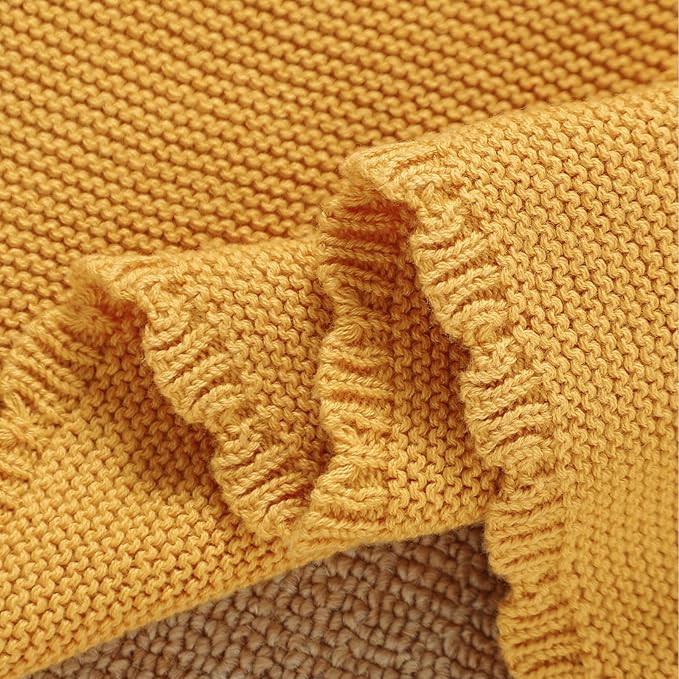 Neiwech Sheep Snuggle Loveys for Babies Cotton Baby Security Blanket for Newborn Infant Boys Girls Yellow