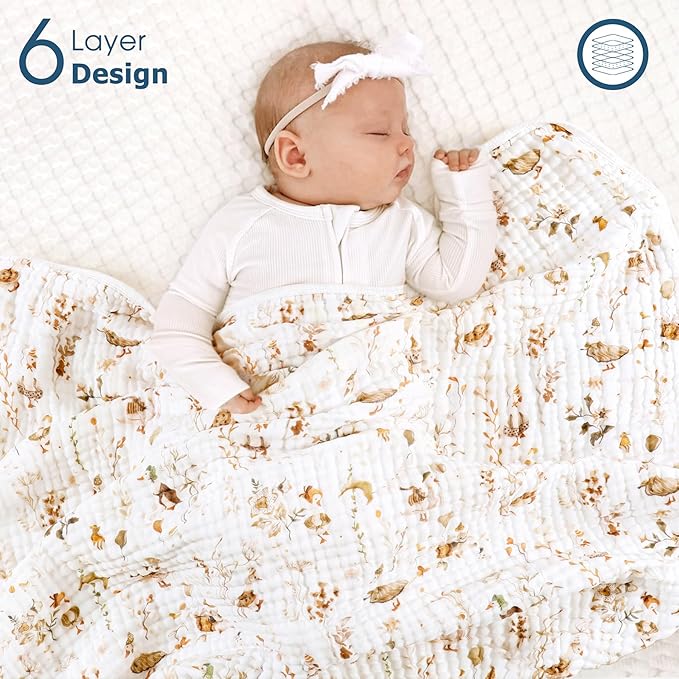 GRSSDER Ultra Soft Absorbent Muslin Cotton Baby Hooded Towel 2 Pack with Original Patterns, Extra Large Size 35"x 35" Swaddle Wrap for Newborn Infant and Toddler