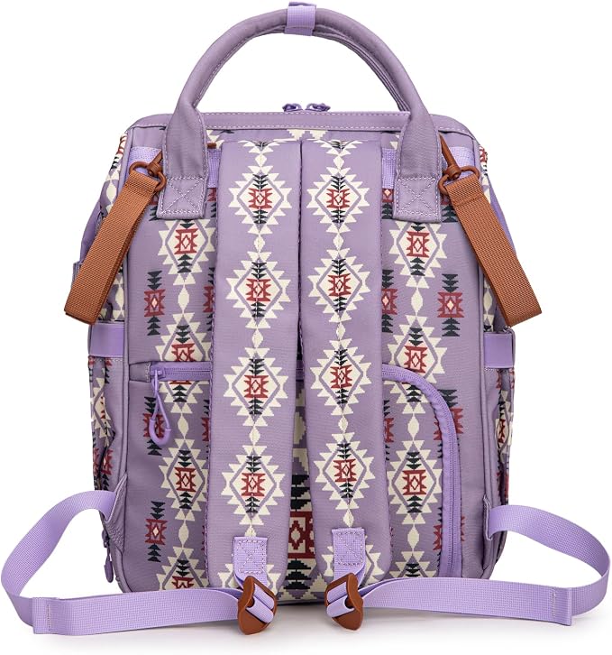 Montana West Wrangler Callie Diaper Bag Backpack with Pacifier Case, Crossbody Bottle Bag and Stroller Straps Western Pattern Multifunction Baby Travel Bag Set WG2215-9110LV
