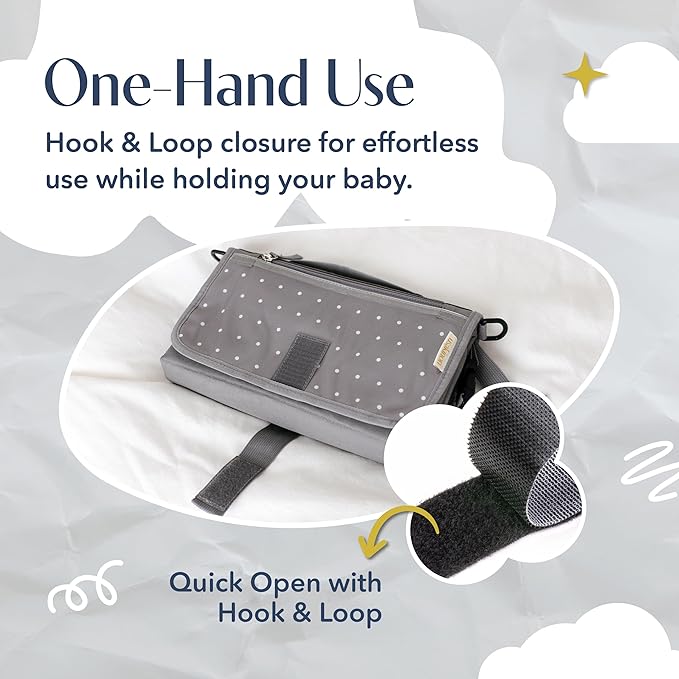 Usakinon® Portable Diaper Changing Pad for Baby ??CPC Certified Travel Diaper Clutch & Waterproof Changing Station, Lightweight & Foldable, Touchscreen-Friendly