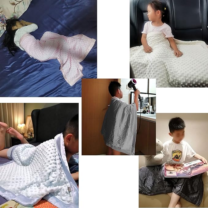 Baby Soft Silk Blanket - 100% Mulberry Silk On One Layer with Minky Plush Dot Blanket Backing - Reversible Double Layer, Gift for Girls/Boys Best for Summer (28 x 40 inch, Champagne)