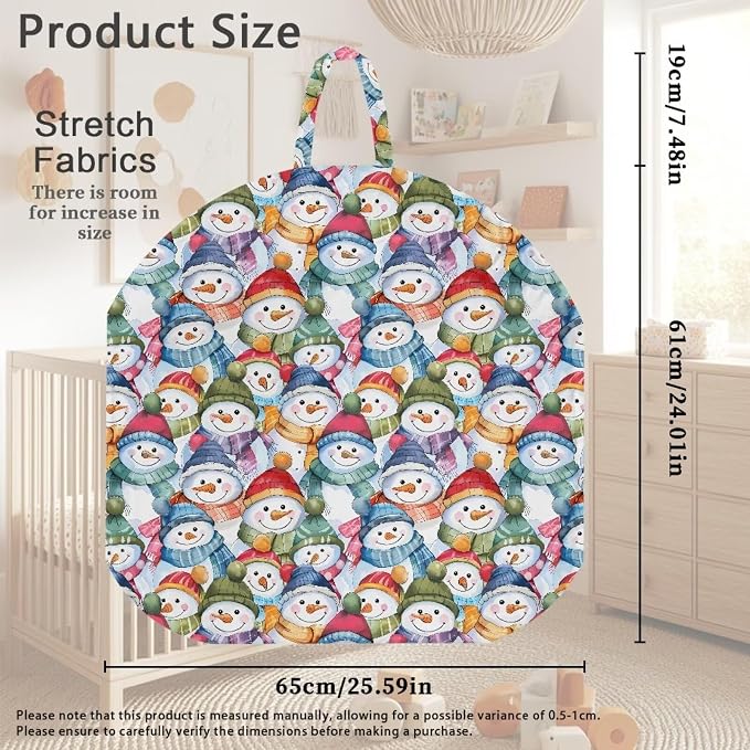 Colorful Snowman Boy Girl Gender Neutral Nursing Pillow Cover Baby Breastfeeding Slipcover Infant Newborn Nursery Bottle Pillowcase Feeding Cushion Cover (Pillow NOT Included)