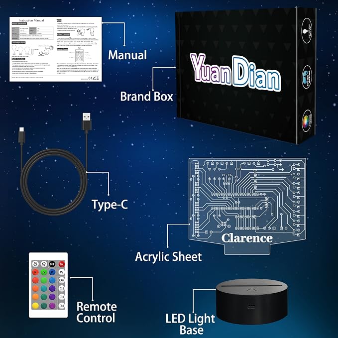 YuanDian Personalized Geeky Gifts, Computer Geekery PCB Lamp 16 Colors Changing Touch & Remote Control Night Light for Men Boys Women IT Tech Support Nerds Geek Lovers