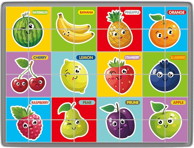 Puzzles Blocks for Toddlers 3 4 5 Year Old, Kids Learning Educational Montessori Toys Preschool Learning Puzzles for Toddlers 3-5 Toy Gift for Kids Boys Girls (Fruits)