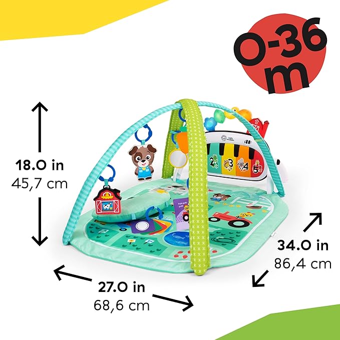 Baby Einstein Farm Explorers 4-in-1 Kickin??Tunes Musical Meadow Music & Language Discovery Gym, Ages 0 Months and Up