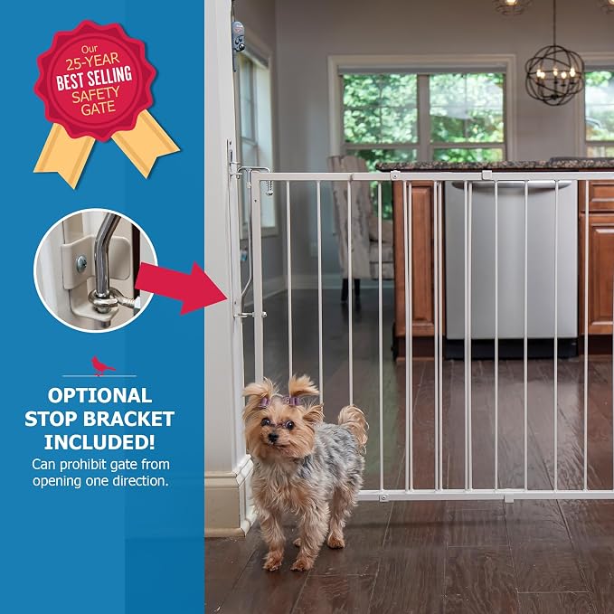 Cardinal Gates MG25 Duragate Baby Gate - Adjustable Dog Gate - Steel Safety Gate for Kids & Pets - 26.5 to 41.5 Inches Wide - Taupe